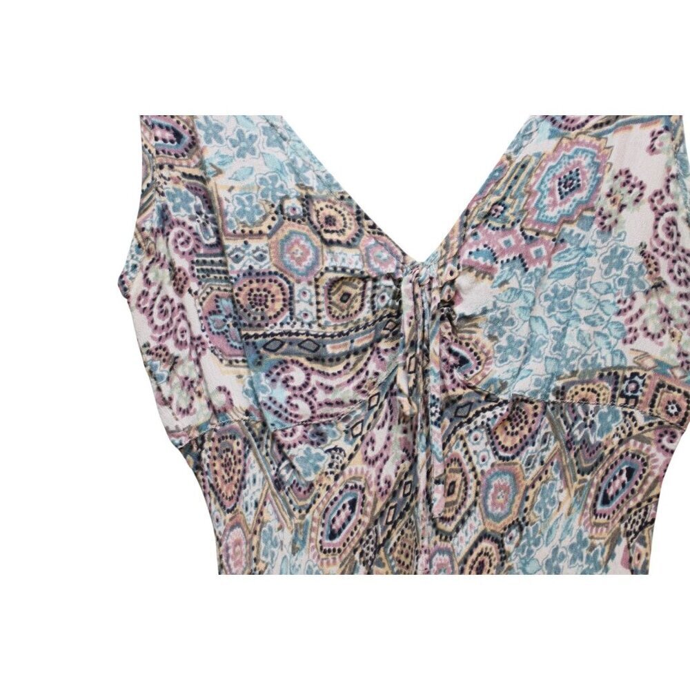 Vintage Y2K 90s Babydoll Dress Medium Multicolor Paisley Grunge Dainty Flowy - Picture 7 of 12